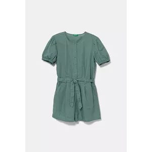 United Colors of Benetton salopetă de in pentru copii culoarea verde, 43WBCT014 imagine