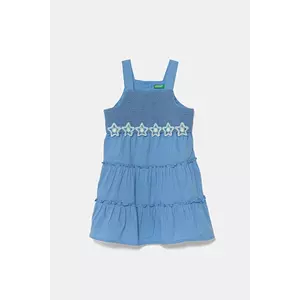 United Colors of Benetton rochie din bumbac pentru copii culoarea negru, midi, evazati, 47JKGV02F imagine
