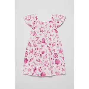 United Colors of Benetton rochie din bumbac pentru copii culoarea roz, mini, evazati, 34VAGV010 imagine