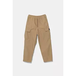 Vans pantaloni de bumbac pentru copii Range Cargo Baggy Tapered Pant culoarea verde, neted, VN000NW44MG1 imagine