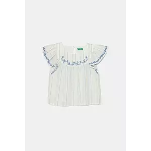 United Colors of Benetton bluză de bumbac pentru copii culoarea alb, modelator, 54HZGQ02Q imagine
