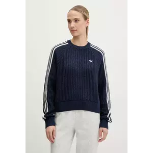 adidas Originals pulover KNITTED CREW femei, culoarea bleumarin, călduros, JD0906 imagine