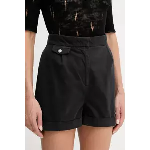 BOSS Orange pantaloni scurți culoarea negru, neted, high waist, 50540402 imagine