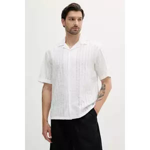 BOSS cămașă din bumbac culoarea alb, relaxed, 50539236 imagine