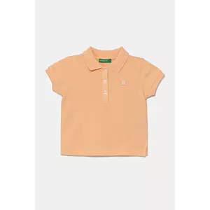 United Colors of Benetton tricou polo copii culoarea portocaliu, cu guler, 3WG9G300A imagine