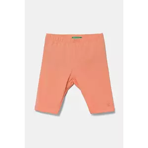 United Colors of Benetton leggins copii culoarea portocaliu, uni, 3MT1GF01M imagine