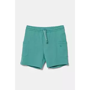 United Colors of Benetton pantaloni scurți din bumbac pentru copii culoarea turcoaz, talie reglabila, 39DJG901C imagine