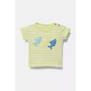 United Colors of Benetton tricou din bumbac pentru bebeluși culoarea verde, cu imprimeu, 34LPA106B imagine