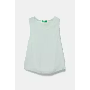 United Colors of Benetton top din bumbac pentru copii culoarea turcoaz, 31H3CH01F imagine