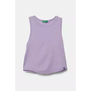 United Colors of Benetton top din bumbac pentru copii culoarea violet, 31H3CH01F imagine