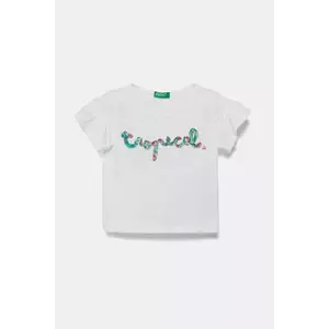 United Colors of Benetton tricou de bumbac pentru copii culoarea alb, 38V4G10JI imagine