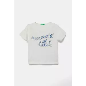 United Colors of Benetton tricou de bumbac pentru copii culoarea alb, 38V4G10JI imagine