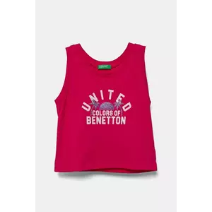 United Colors of Benetton top din bumbac pentru copii culoarea roz, 3I1XCH01Z imagine