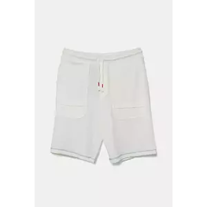 United Colors of Benetton pantaloni scurți din bumbac pentru copii culoarea alb, talie reglabila, 3BL0C903J imagine