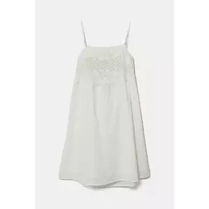 United Colors of Benetton rochie din bumbac pentru copii culoarea alb, mini, evazati, 4Q2LCV03H imagine