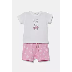United Colors of Benetton set de bumbac pentru bebeluși culoarea roz, 35ZEAK013 imagine