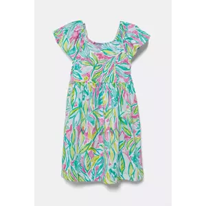 United Colors of Benetton rochie din bumbac pentru copii culoarea verde, mini, evazati, 34VAGV010 imagine