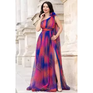 Rochie pretioasa Josephine royal cu imprimeu tip pictura imagine