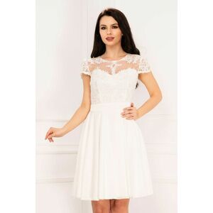 Rochie eleganta de cununie Xenia in clos alba cu dantela pretioasa imagine