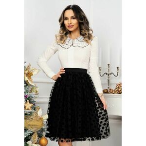 Fusta din tulle cu buline InPuff neagra imagine