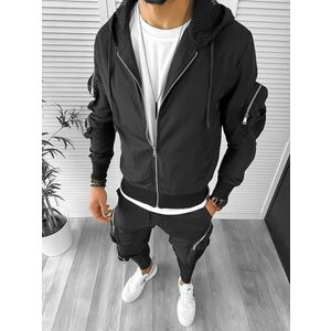 Trening barbati slim fit negru Pantaloni + Hanorac 12948 P19-5.1 imagine
