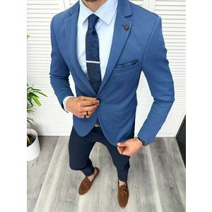 Sacou barbati slim fit albastru 11878 41-3.2 imagine