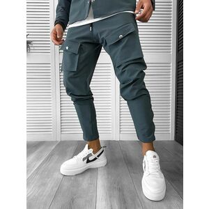 Pantaloni de trening slim fit verde inchis 6050 N8-3.1 imagine