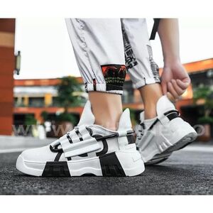 Adidasi barbati albi cu negru B5657 T14-1 imagine
