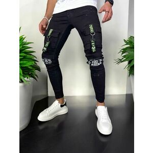 Blugi barbati conici + Adidasi casual VIP albi 11201 imagine