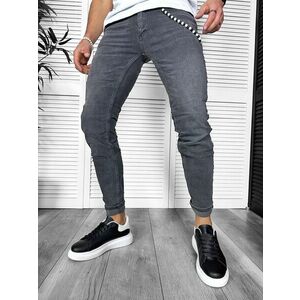 Blugi barbati conici + Adidasi casual VIP negri 85244 H4-3 imagine