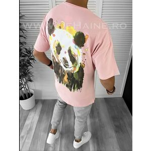 Tricou barbati roz cu imprimeu pe spate oversize B7826 N5-3.1 imagine