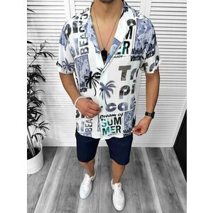 Compleu de vara camasa imprimeu + pantaloni 13068 imagine