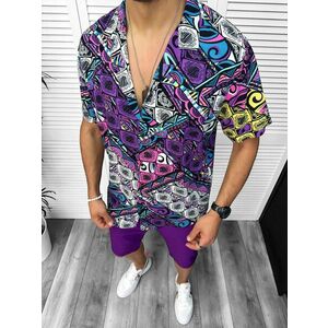 Compleu de vara camasa imprimeu + pantaloni 13073 imagine
