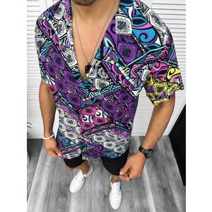 Compleu de vara camasa imprimeu + pantaloni 13074 imagine
