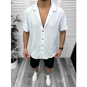 Camasa barbati de vara maneca scurta alba 13098 imagine