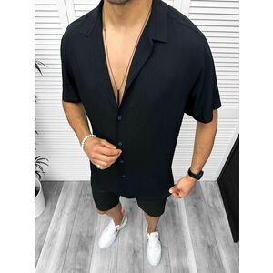 Camasa barbati de vara maneca scurta neagra 13099 imagine