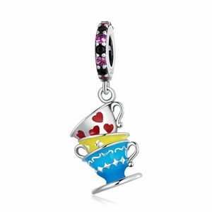 Talisman din argint Colorful Teacup imagine