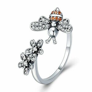 Inel reglabil din argint Bee & Daisy Flowers imagine