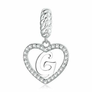 Talisman din argint Heart Letter G imagine