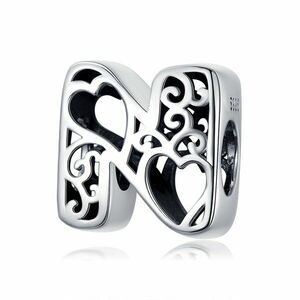 Talisman din argint In Love with Letter N imagine