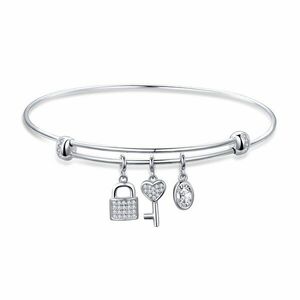 Bratara din argint Lock and Key Bangle imagine