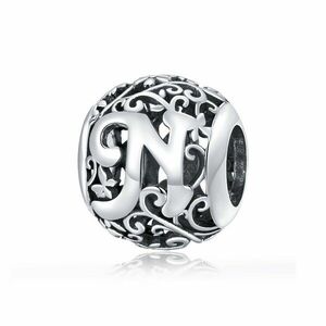 Talisman din argint Alphabet Letter N imagine