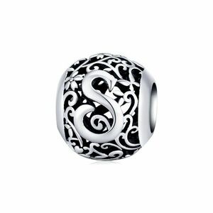 Talisman din argint Alphabet Letter S imagine