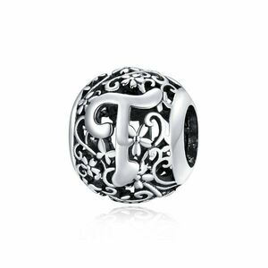 Talisman din argint Alphabet Letter T imagine
