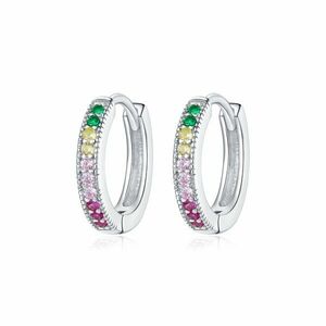 Cercei din argint Elegant Colored Hoops imagine