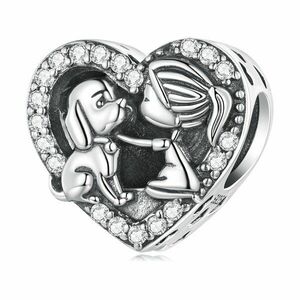 Talisman din argint Girl and Puppy imagine