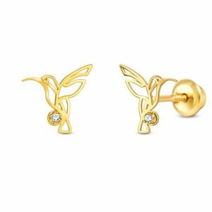 Cercei din aur 14K Hummingbird imagine