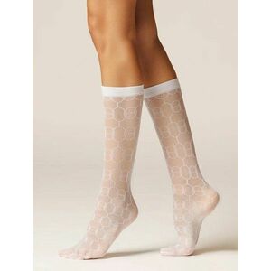 Sosete lycra albe cu model lungi sub genunchi Laura Baldini Frosty Steps 20 den imagine