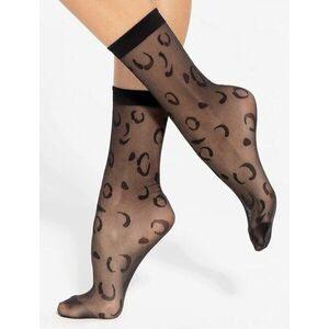 Sosete lycra negre cu model leopard Gatta Trendy WZ15 20 den imagine