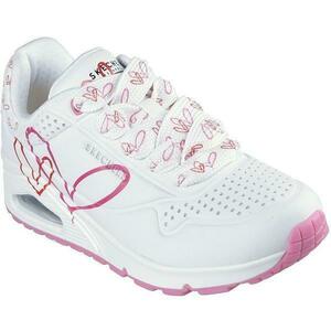 Pantofi sport femei Skechers Uno - Twin Hearts 177924-WRPK, 40, Alb imagine